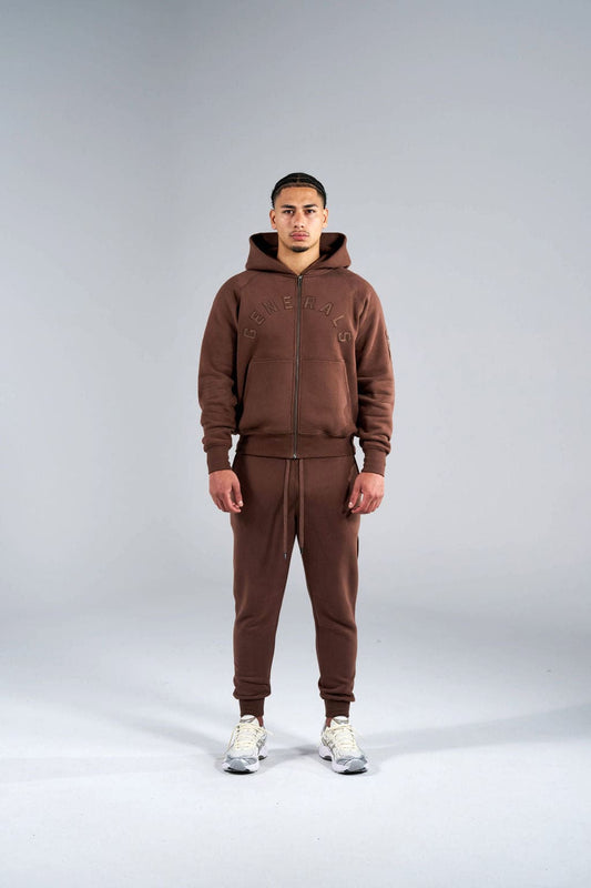 Generals Classic Fit Raglan Zip Hoodie Chestnut