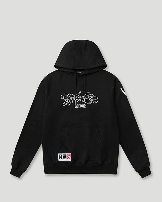 Cursive Logo Hoodie Black/White