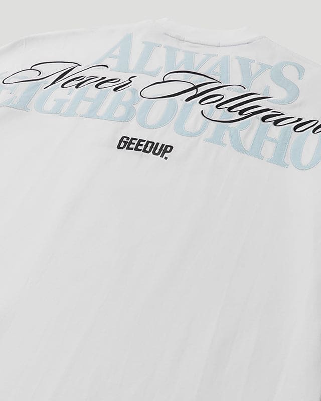 Always Neighbourhood Tee - White/Baby Blue