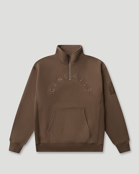 Generals Oversized Qtr Zip Chestnut