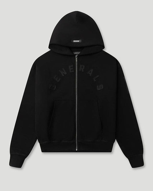 Generals Oversized Zip Hoodie Jet Black