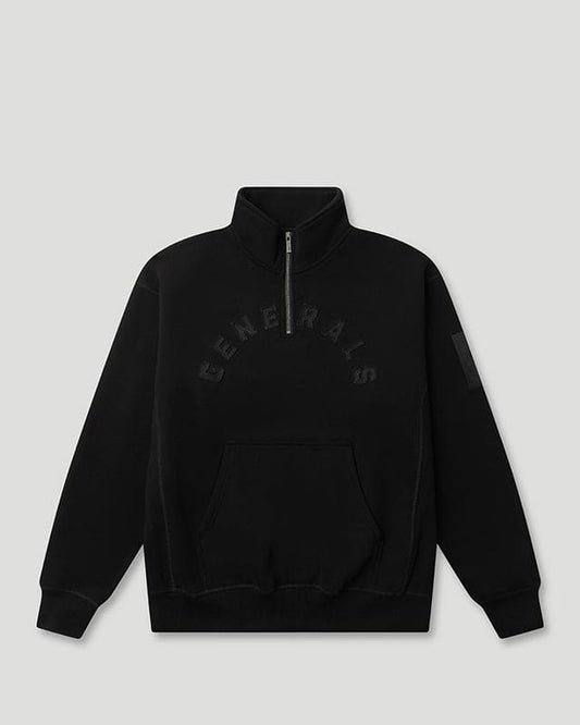 Generals Oversized Qtr Zip Jet Black