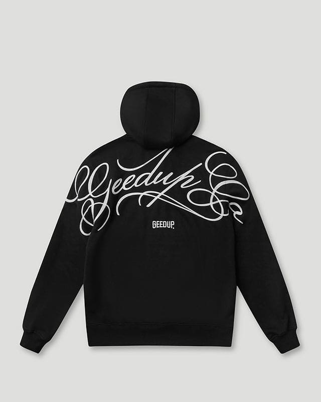 Cursive Logo Hoodie Black/White