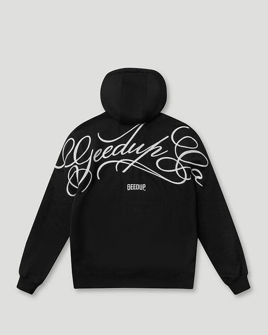 Cursive Logo Hoodie Black/White