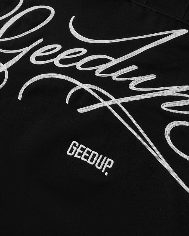 Cursive Logo Hoodie Black/White