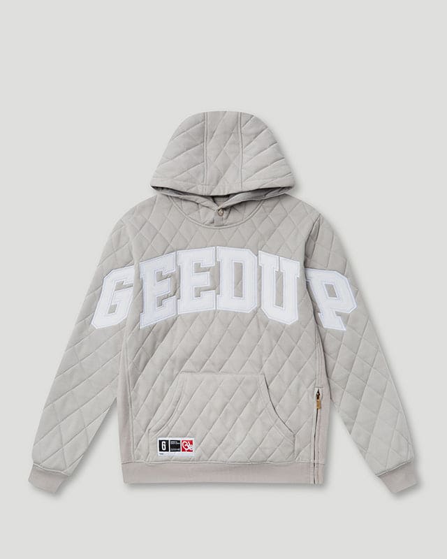 Team Logo Quilted Hoodie 2.0 Grey/White