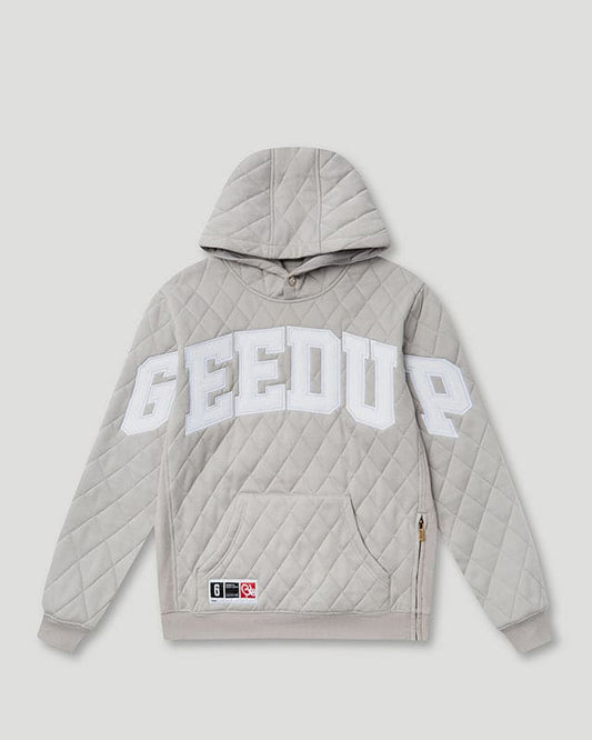 Team Logo Quilted Hoodie 2.0 Grey/White
