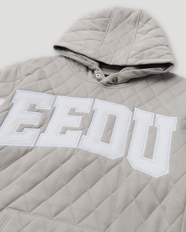 Team Logo Quilted Hoodie 2.0 Grey/White