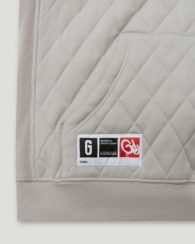 Team Logo Quilted Hoodie 2.0 Grey/White