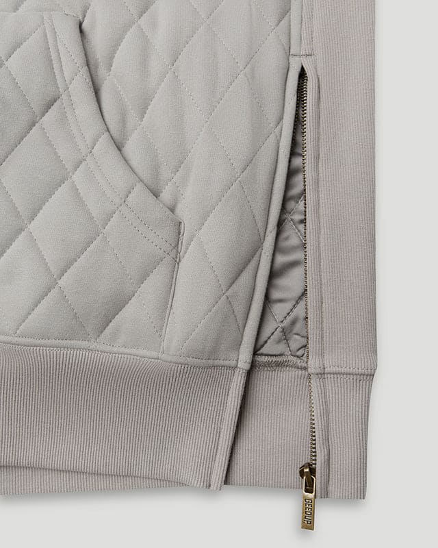 Team Logo Quilted Hoodie 2.0 Grey/White