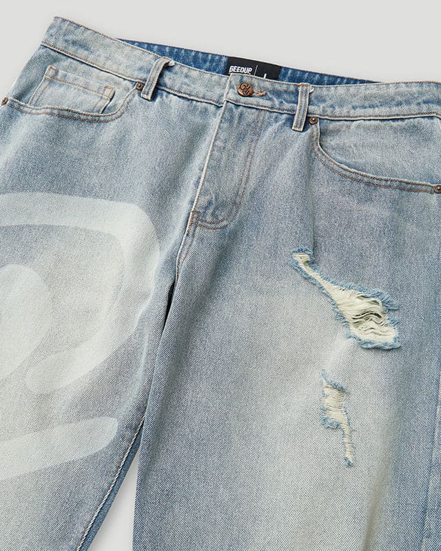 Handstyle Denim Pant Washed Blue