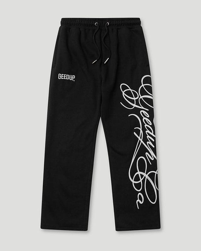 Cursive Logo Trackpant Black/White