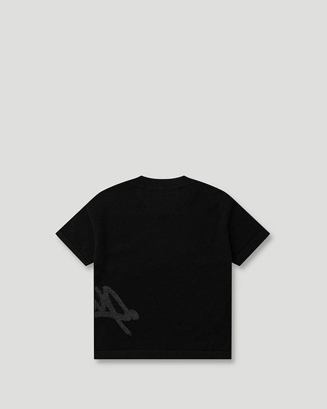 Handstyle Logo Knitted Lil Don Tee Black/Grey