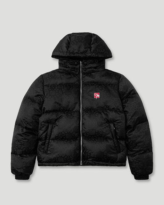 Mono Jacquard Duck Down Jacket Black