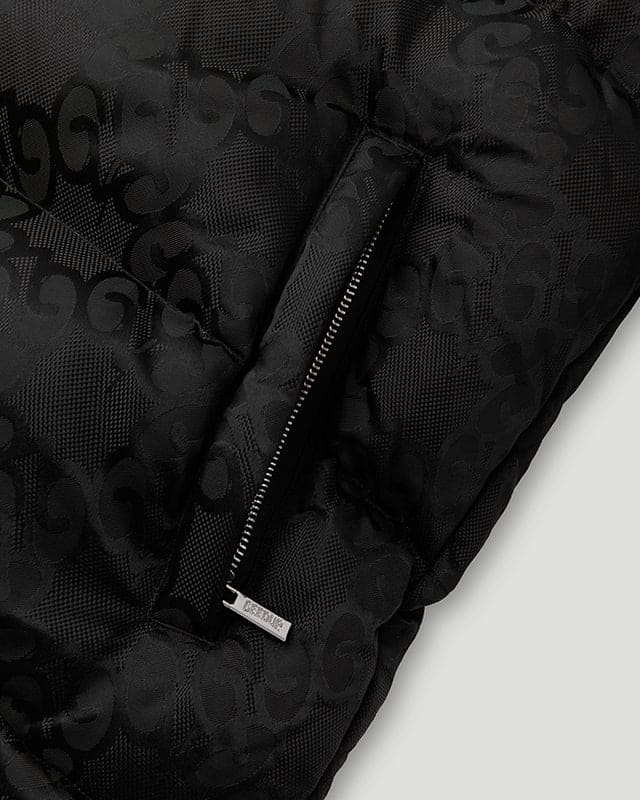Mono Jacquard Duck Down Jacket Black