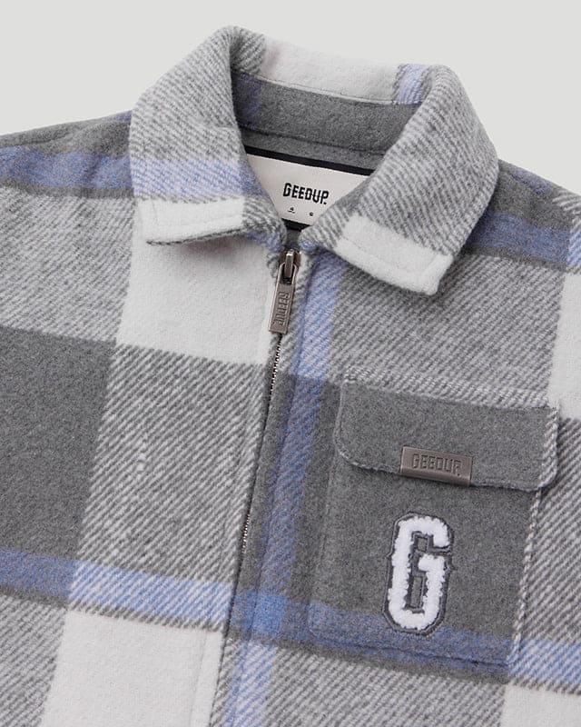 PFK Flannel Jacket Lil Don Grey Blue/Cream