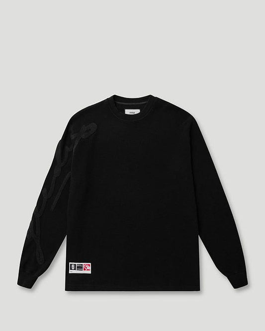 Waffle Signature Long Sleeve Tee – Black/Black