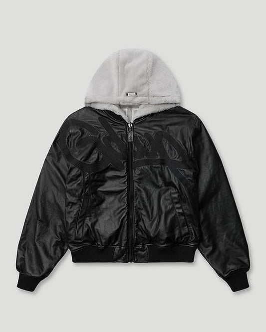 Handstyle Team Logo Reversible Leather/Faux Fur Jacket