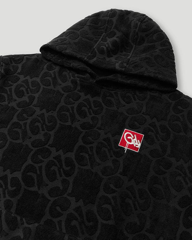 Mono Logo Jacquard Monogram Hoodie Black