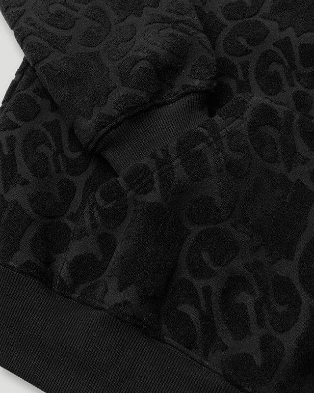 Mono Logo Jacquard Monogram Hoodie Black