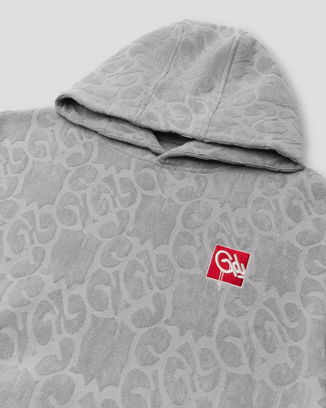 Mono Logo Jacquard Monogram Hoodie Grey