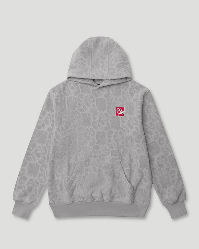 Mono Logo Jacquard Monogram Hoodie Grey
