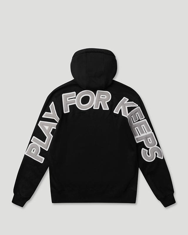 PLAY FOR KEEPS O/S Hoodie Black/Grey