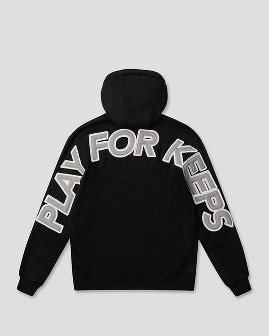 PLAY FOR KEEPS O/S Hoodie Black/Grey